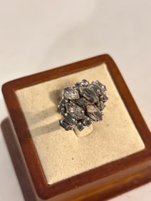 Vintage 1970s Christian Dior Rhinestone Ring Sz 7