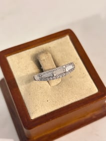 Vintage Sterling Silver CZ Ring Sz 10