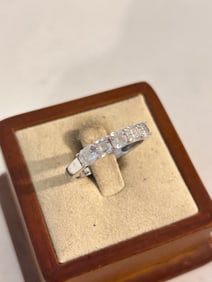 Vintage Sterling Silver CZ Ring Sz 10