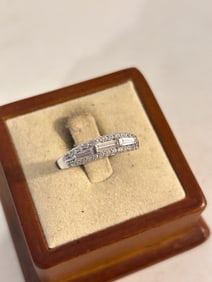 Vintage Sterling Silver CZ Ring Sz 10