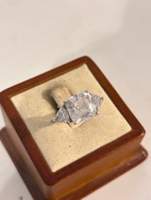 Vintage Sterling Silver CZ  Vietnam Ring Sz 9