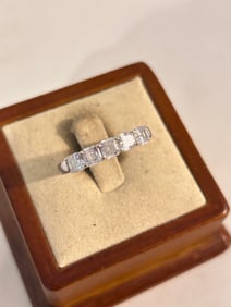 Vintage Sterling Silver CZ Ring Sz 10