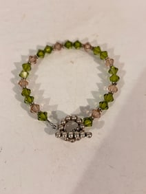 Vintage  Sterling Silver Swarovski Crystal Bracelet 7"
