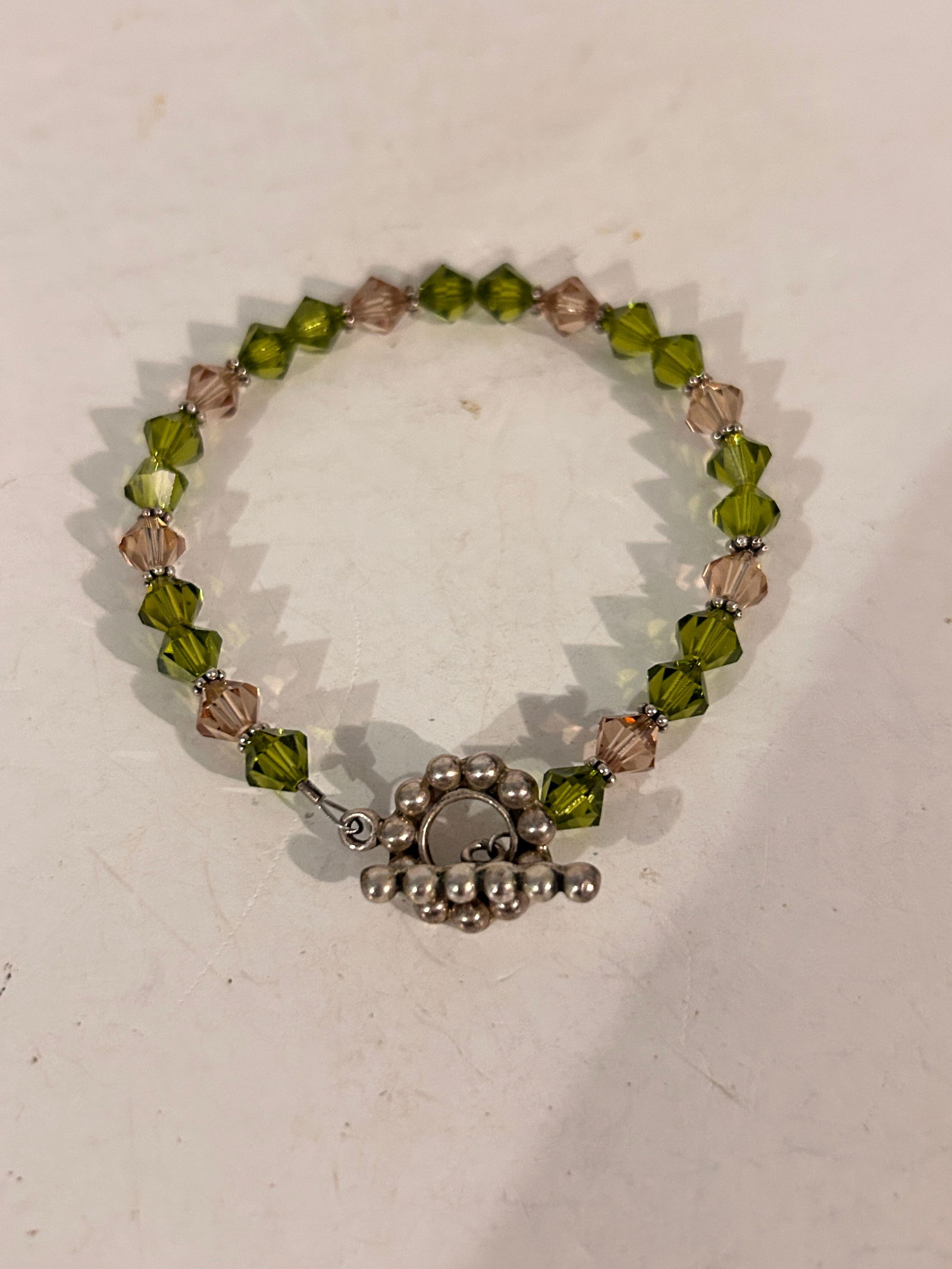 Vintage  Sterling Silver Swarovski Crystal Bracelet 7" (1 of 4)