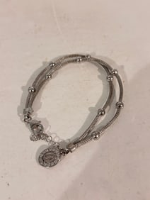 Vintage  Sterling Silver mesh 2 Strand Bracelet 7"