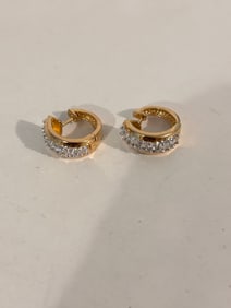 Vintage  Sterling Silver CZ Earrings