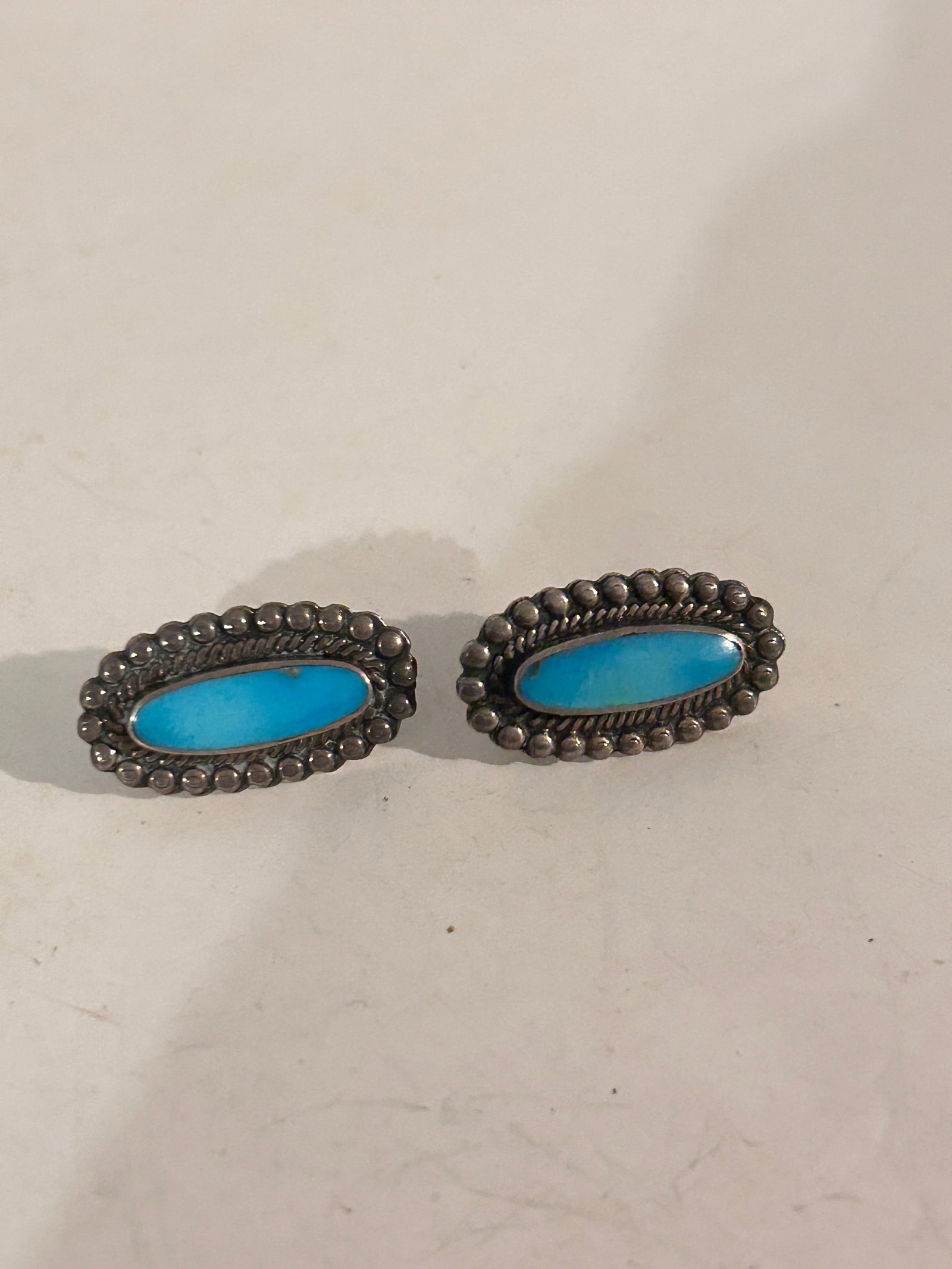 Vintage  Sterling Silver Turquoise Post Earrings (1 of 4)