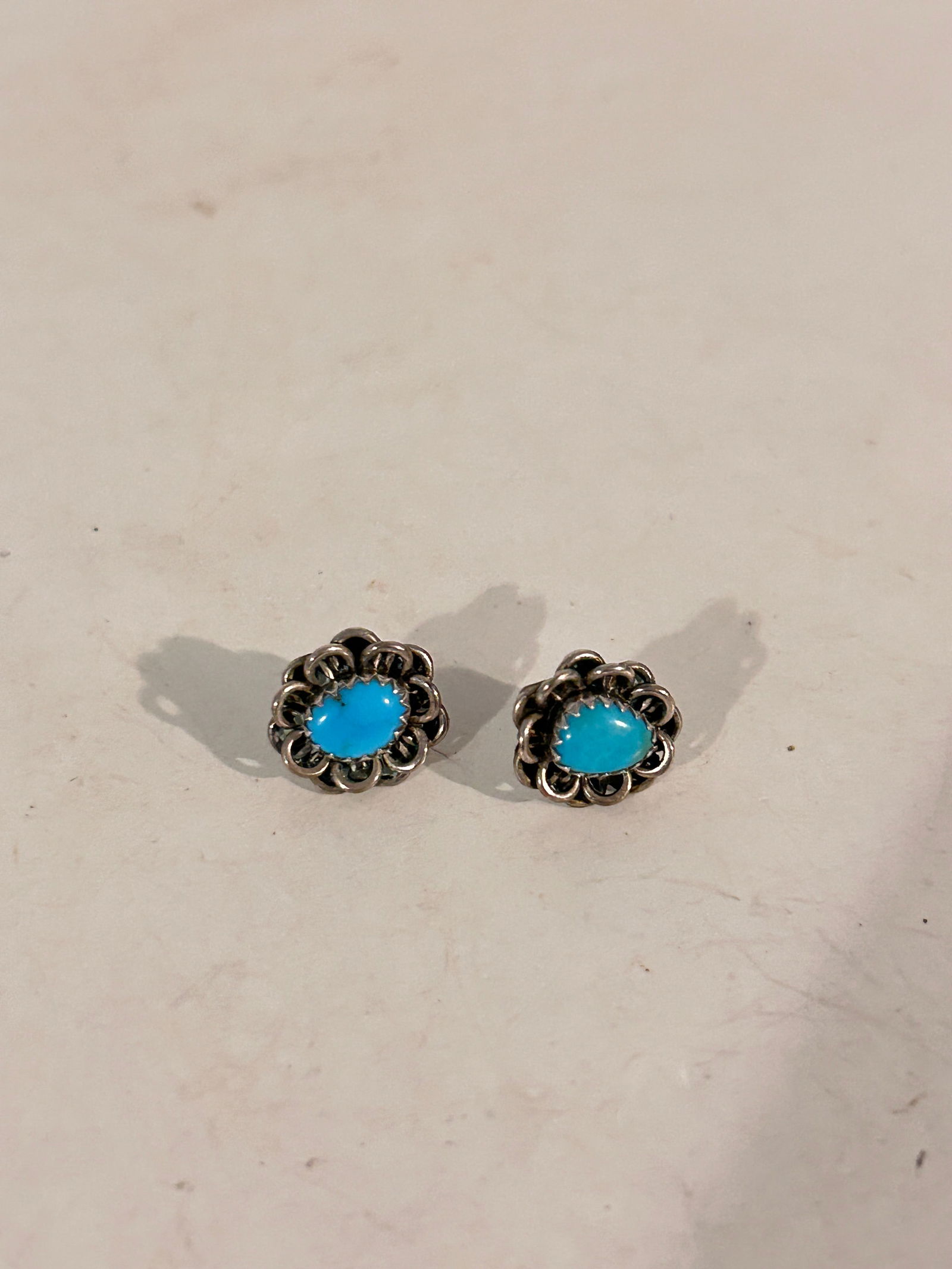 Vintage  Sterling Silver Turquoise post Earrings (1 of 4)