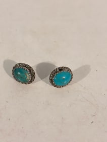 Vintage  Sterling Silver Turquoise post Earrings