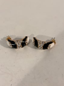 Vintage rhinestone enamel Earrings