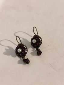 Vintage Earrings Kenny Ma Flower Crystal