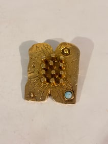 Dani Karavan Gilded 10 Commandments 12 Tribes Isreal Brooch