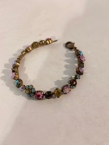 Vintage Sorrelli Multicolor Swarovski Crystal Tennis Bracelet 7"