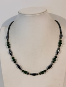 Vintage Hematite/black Necklace 20"