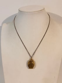 Vintage Goldtone Perfume Locket pendant Necklace 18"