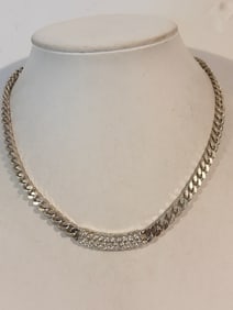 Vintage Swarovski Crystal Pendant Choker Necklace 14"