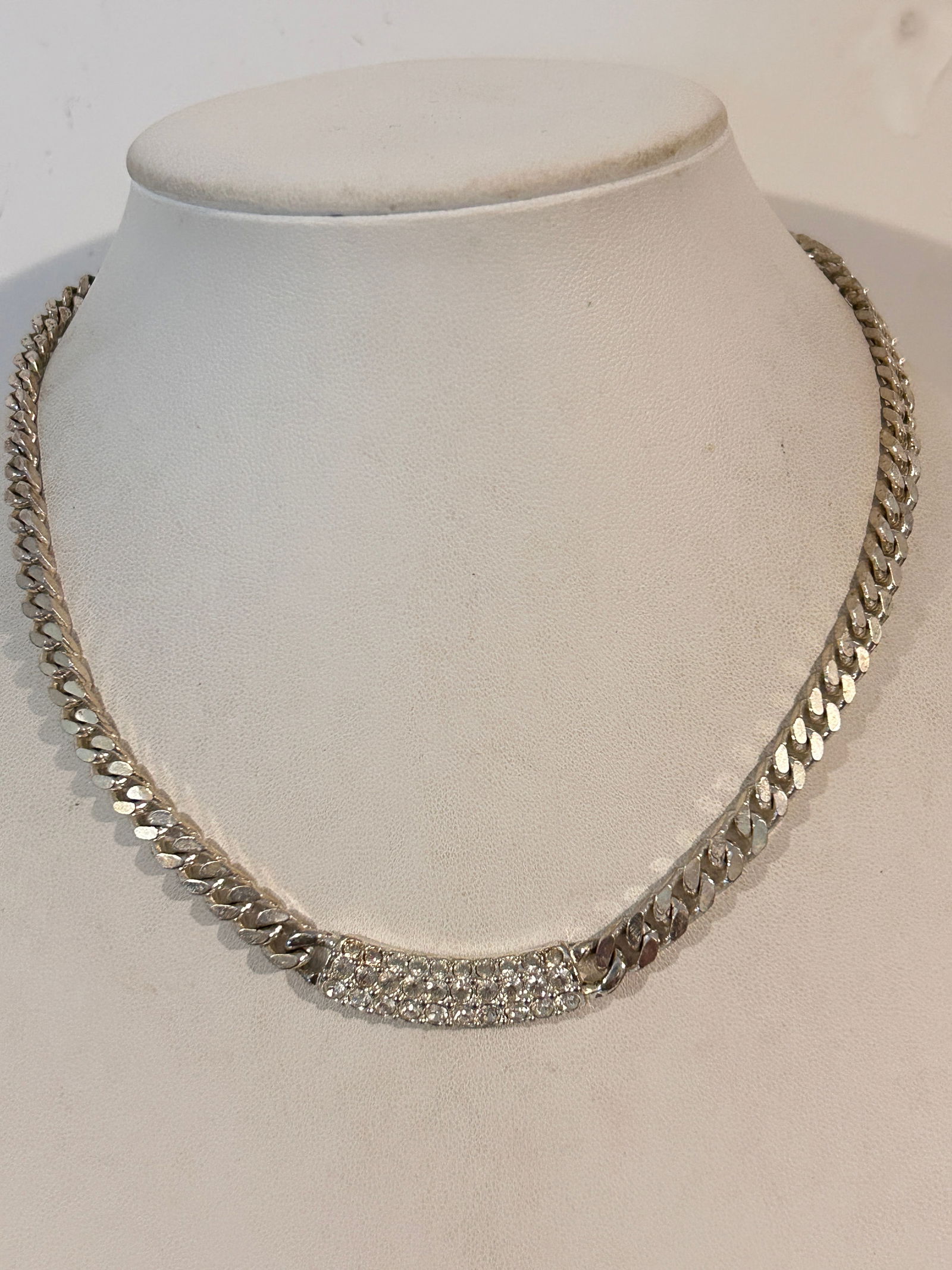 Vintage Swarovski Crystal Pendant Choker Necklace 14" (1 of 5)