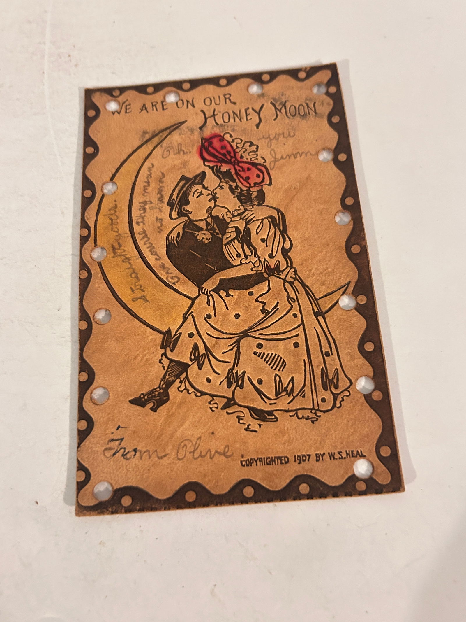 Vintage Leather Post Card (1 of 3)