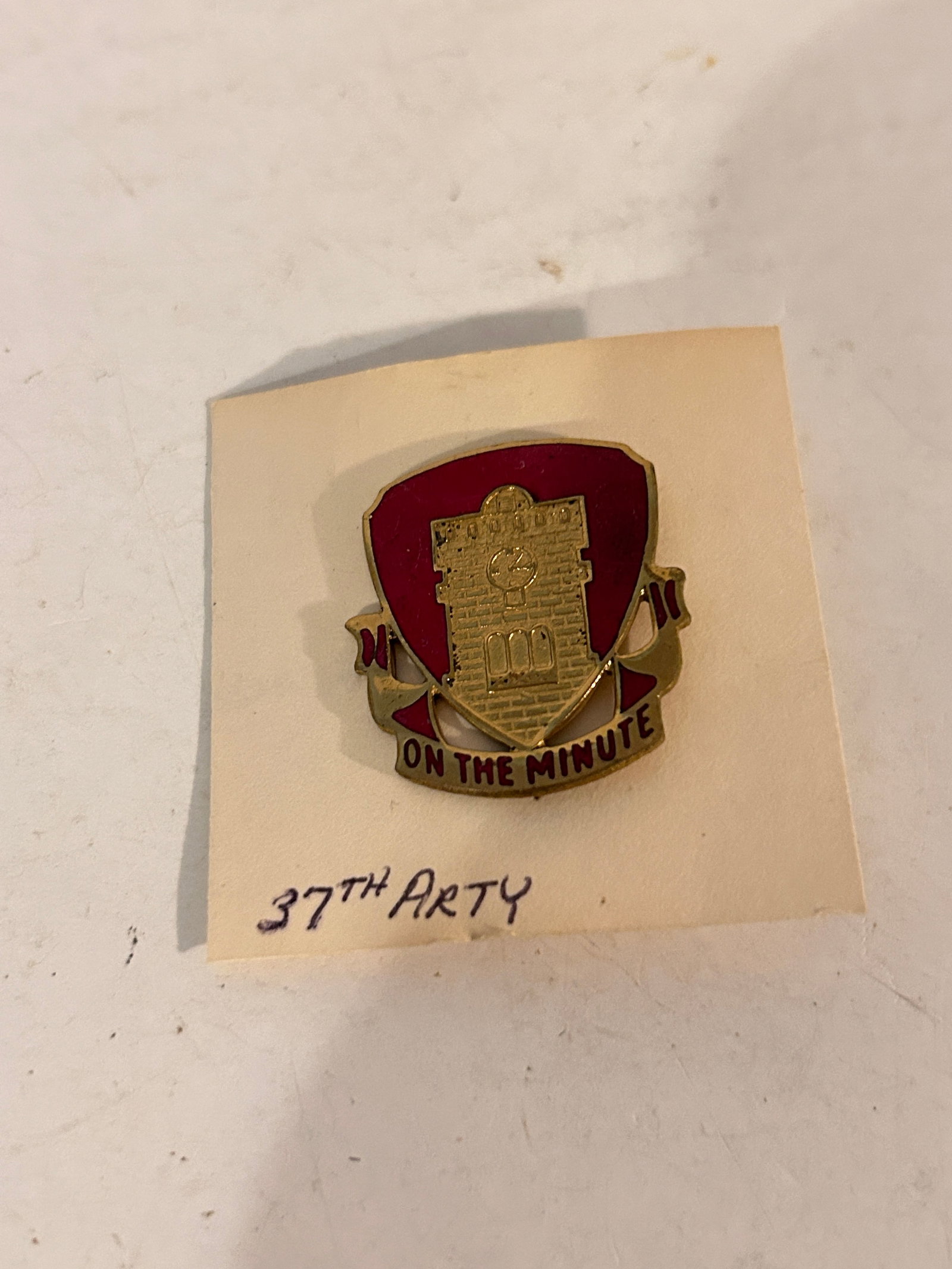 37th Field Artillery Unit Crest Pin: 37th Field Artillery Unit Crest Pin Please view all photos as they are part of the description and condition of this Item, Feel free to contact me with questions or picture requests! Used Item AS IS