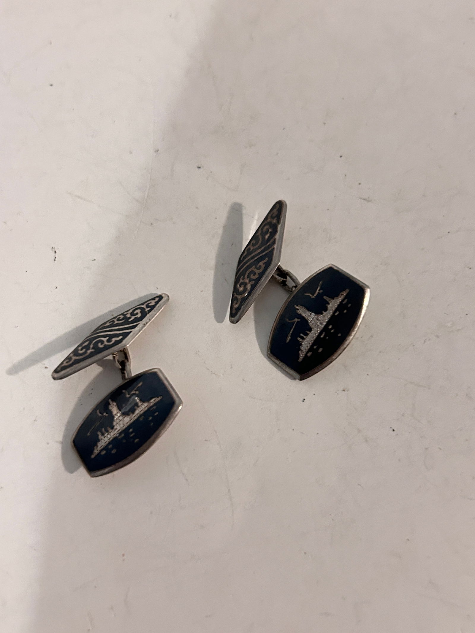 Vintage Sterling Silver Siam Cufflinks (1 of 4)