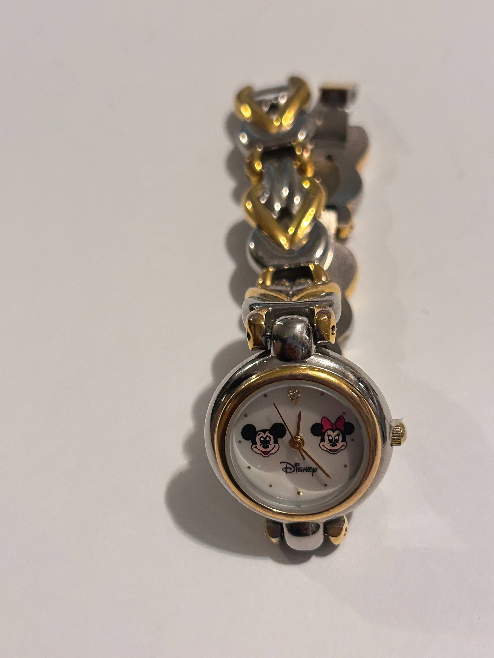 Disney Mickey and Minnie watch working two tone Watch: Disney Mickey and Minnie watch working two tone Watch Please view all photos as they are part of the description and condition of this Item, Feel free to contact me with questions or picture requests!