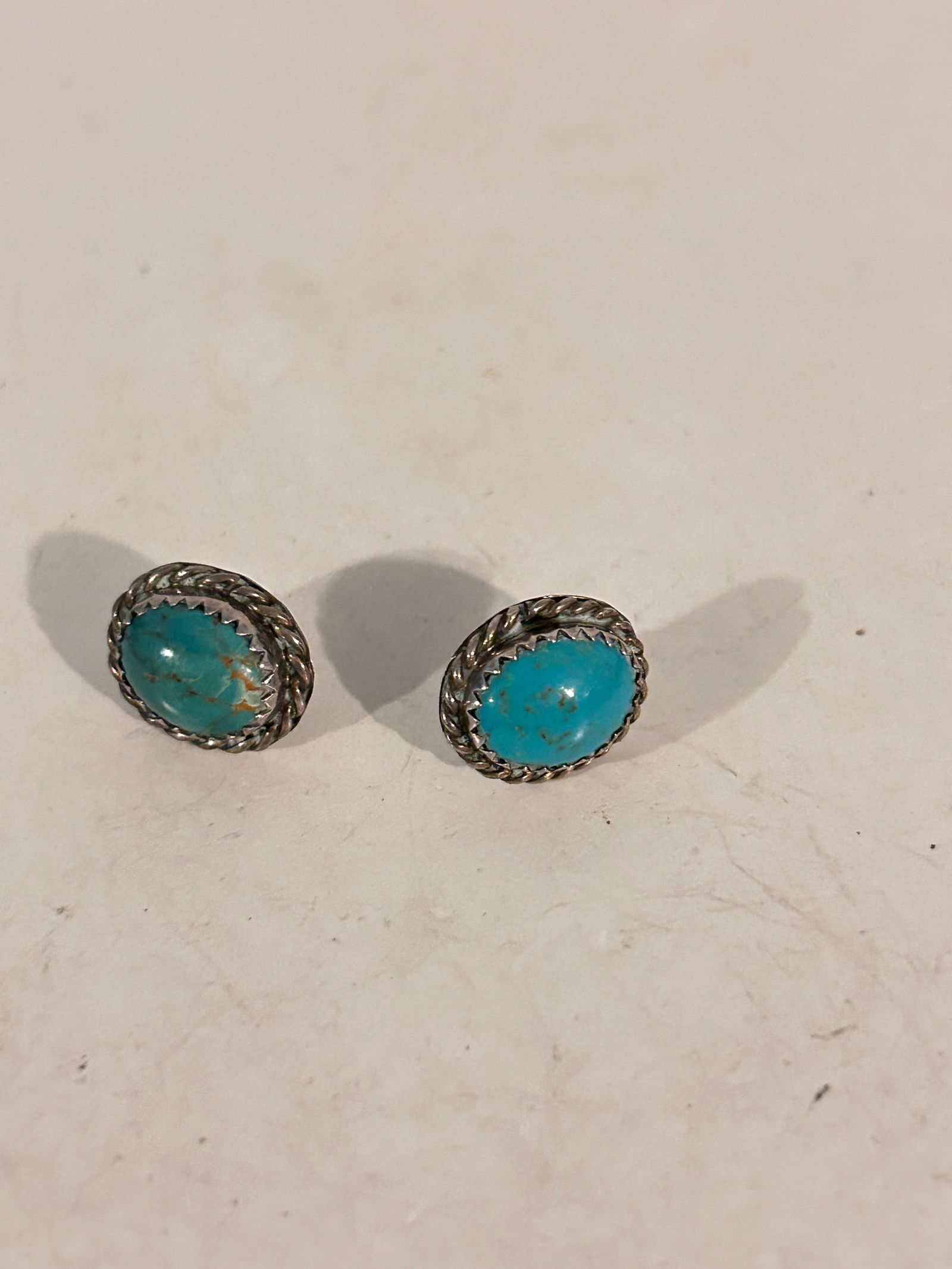 Vintage  Sterling Silver Turquoise post Earrings (1 of 4)