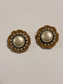 Signed Patti Horn Earrings Vintage Statement