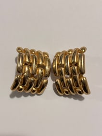Vintage Large Fashion Goldtone Earrings