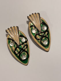 Vintage Fashion enamel Earrings