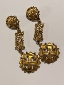 Vintage Goldtone Dangle Fashion Earrings