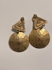 Vintage Carol Dauplaise Goldtone Dangle Fashion Earrings