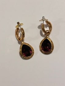 Vintage Goldtone Rhinestone Fashion Earrings