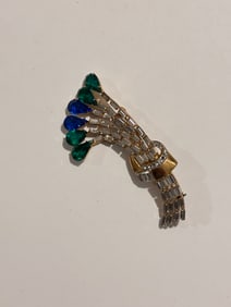 Vintage old rhinestone looks like coro Brooch floral