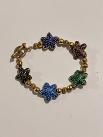 Vintage Star Fish colorful Bracelet 7"