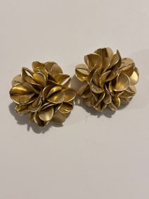Vintage Gold tone Acrylic Fashion Earrings
