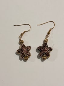 Vintage Purple Star Fish Fashion Earrings
