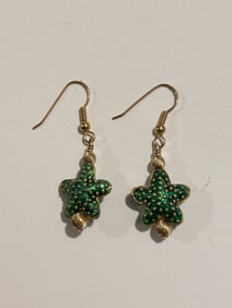 Vintage Green Star Fish Fashion Earrings