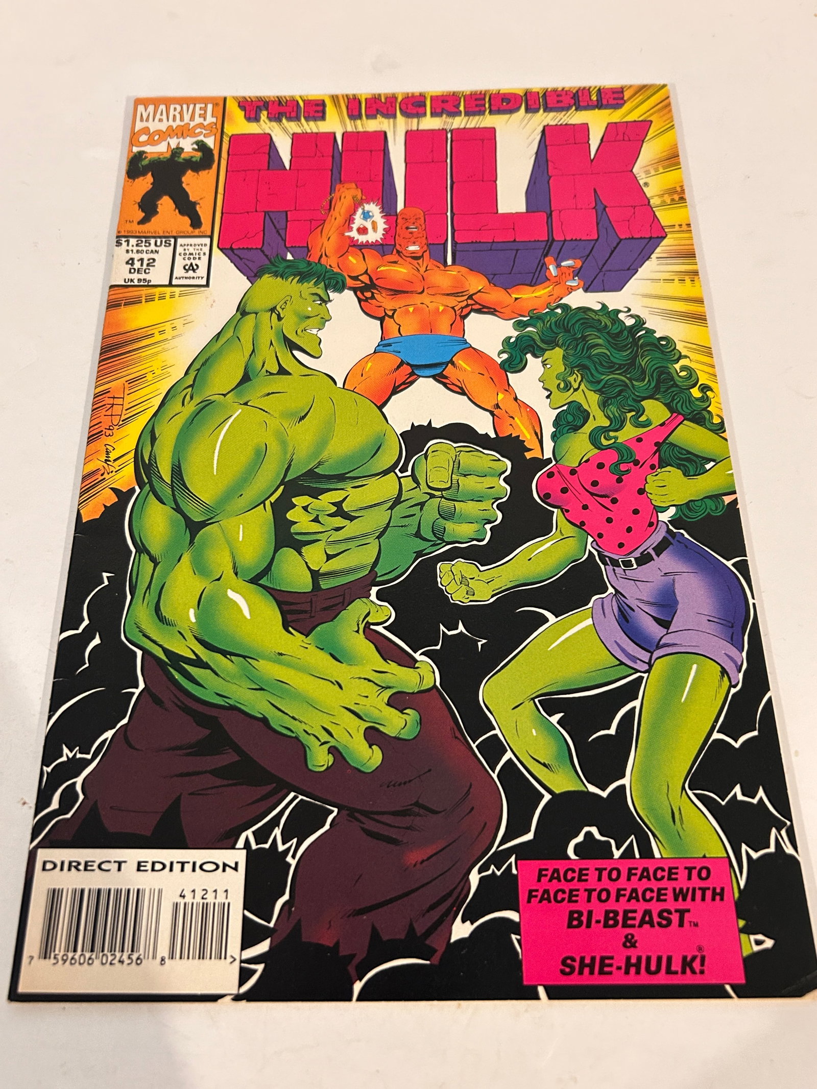 Vintage Comic Book Incredible Hulk # 412: Vintage Comic Book Incredible Hulk # 412 Please view all photos as they are part of the description and condition of this Item, Feel free to contact me with questions or picture requests! Used Item AS
