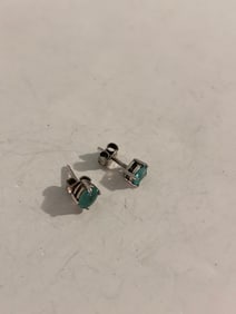 Vintage Sterling Silver blue stone post Earrings