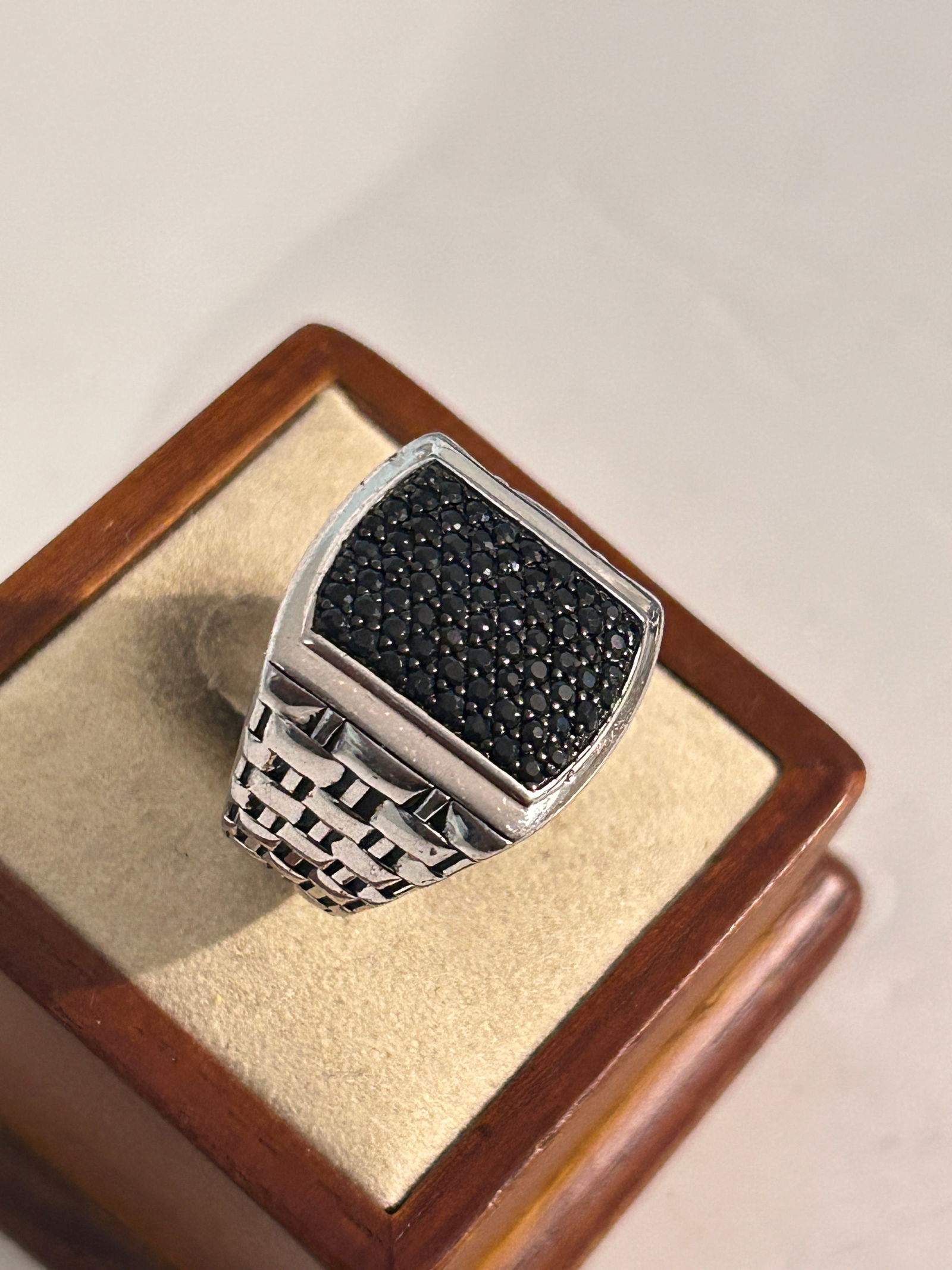 MGM Men’s Sterling Silver Black 2.00Ctw Sapphire Ring Sz 11 (1 of 5)