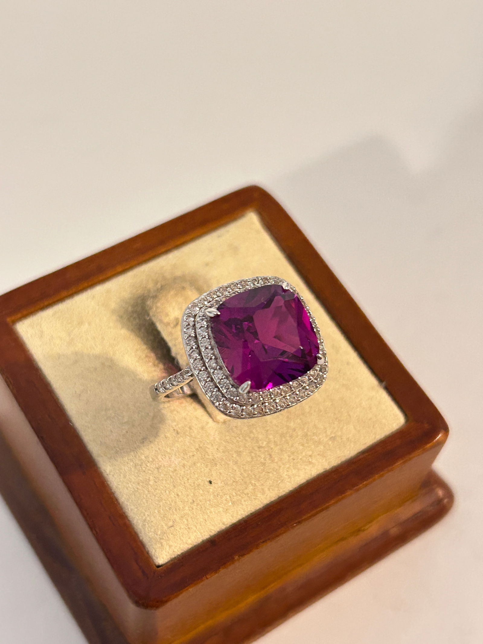 Vintage Sterling Silver Tested Moissanite Signed Y Ring Sz 8 (1 of 4)