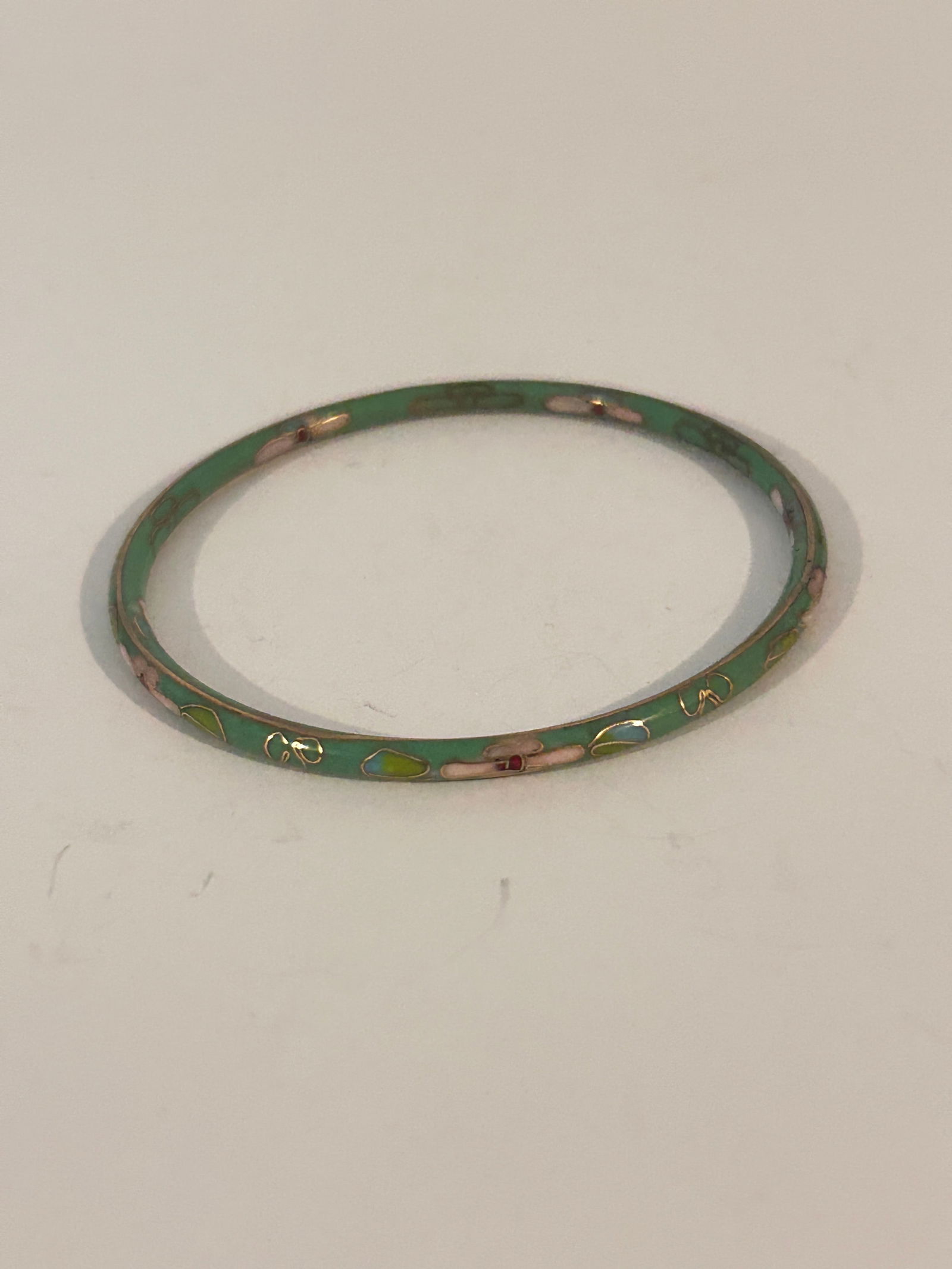 Vintage Cloisonne Bangle Bracelet 7.75 In (1 of 4)