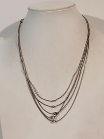 Joseph Esposito Sterling Silver Sterling 5 Strand Necklace 18"