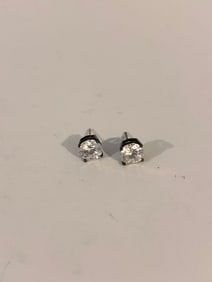 Vintage Sterling Silver rhinestone post  Earrings no backs