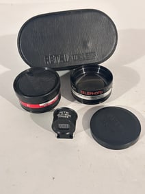 Vintage PETRI AUX Lens Set of 3 Telephoto, Wide Angle Tele-Wide Finder in Case!
