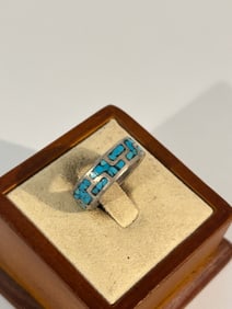 Vintage Sterling Silver Turquoise Ring SZ 7