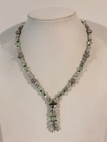 Vintage Sterling Silver Swarovski Crystal Necklace 17"
