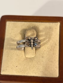 Vintage Sterling Silver BUTTERFLY Ring SZ 4