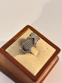 Vintage Sterling Silver Modernist Ring Sz 6