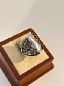 Vintage BBJ pearl Sterling Silver Ring Sz 9
